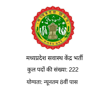 मध्यप्रदेश सवास्थ केंद्र भर्ती 2025
